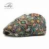 Boina jacquard moda coreana infantil boné vintage britânico estilo étnico personalidade boné progressivo pode ser usado contra a maré