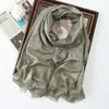 Primavera y Verano Nuevo Bufanda Larga de Color Sólido Rayón Seda Dorada Seda Plateada Bufanda de Seda Brillante Chal Turbante Largo Monocromático para Mujer Venta al por Mayor