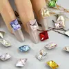 Pedras de Strass de Alta Qualidade K9 para Nail Art, Retangulares, Ângulo Reto, 8*10 Lapidação Radiante, Base Pontiaguda Açúcar Gélido, Vidro, Pedras de Strass Brilhantes para DIY Nail Art