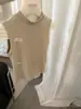 XIA'X Xiaxia Chica Simple Cuello Alto Sin Mangas Temperamento Versátil Color Sólido Ropa Exterior Capa Base Chaleco Espalda Bonita Ropa Interior