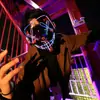 Máscara Brilhante de Halloween Luz Fria Rosto de Fantasma Barra de LED Festa Dança Preto em V Vingança Adereço de Terror