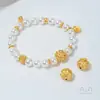 Tienda de Oro Mismo Estilo Dorado Vietnamita Loto de Arena Cuentas Espaciadoras Accesorios Cuentas Redondas Cuentas Sueltas Pulsera de Cristal Hecha a Mano DIY Materiales