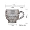 Taza de café de ámbar grabada vintage taza para el hogar taza de té con leche Diamante repujado francés vidrio grueso resistente al calor