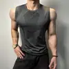 Camiseta de tirantes de fitness versátil de estilo americano, elástica, ajustada, de secado rápido, transpirable, corte slim para entrenamiento de hombres