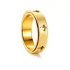 Moda Europea y Americana Anillo para Mujer Chapado en Oro de 18 Quilates con Diseño de Cruz, Anillo Giratorio para Alivio del Estrés, Anillo de Boda al por Mayor
