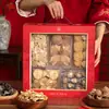 Caja de Regalo de Año Nuevo Caja de Empaque Caja Vacía Ginseng Americano, Morillas, Pepino de Mar, Caja de Regalo Tónico de Champiñones Cinco Piezas para Personas Mayores
