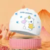 Gorro de Natación Impermeable de Silicona para Niños, Lindo y Profesional para Niños y Niñas, Gorro de Natación Cómodo y que no Aprieta, Gorro con Protección para los Oídos para Bebés con Cabello Largo