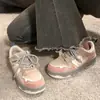 Tenis de Suela Gruesa para Mujer, Nuevos Zapatos Casuales Primavera y Otoño 2026, Diseño Único, Punta Redonda, Versátiles, Zapatos Blancos para Estudiantes