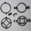 19 Tubos Quadrados, 25 Acessórios para Guarda-corpo de Aço Galvanizado para Cercas, Cerca de Ferro, Anéis Decorativos de Plástico, Corrimão, Fivela Flor de Dinheiro para Cerca