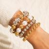 Conjunto de Pulseras de Perlas de Imitación Multicapa en Forma de Corazón, Moda Transfronteriza Europea y Americana con Acabado de Alta Gama, Joyería de Cuentas al por Mayor Estilo Ins