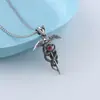 Collar para hombre Joyería transfronteriza Nuevo colgante de aleación Viento oscuro retro Cruz de doble serpiente enrollada Cadena para suéter