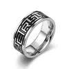 Anillo de Acero de Titanio Personalizado Estilo Europeo y Americano Moda Diseño de Aceite Corrosión Anillo para Hombre Joyería para Mano Venta al por Mayor