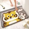 Alfombra de Piso de Baño de Felpa de Dibujos Animados para Uso Doméstico, Felpudo Engrosado Antideslizante para la Entrada de la Ducha, Felpudo Absorbente de Agua y Resistente a la Suciedad de Cachemira Artificial