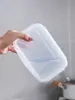 Lonchera rectangular de plástico de grado alimenticio, apta para microondas, portátil, adecuada para llevar snacks y frutas sobre la marcha