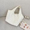 59301 Nova Bolsa Tote Casual de Veludo para Mulheres Bolsa para Marmita de Trabalho Grande Capacidade Sacola Portátil para Lanches