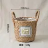 Cesta de Flores Tecida com Algas Marinhas Nórdicas para Varanda, Ave-do-Paraíso, Ficus Lyrata, Vaso de Flores para Plantas Verdes, Vaso Decorativo de Rattan Trançado para Sala de Estar
