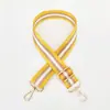 Correa ancha para el hombro de nailon de color nuevo con hilo dorado brillante, accesorio para bolso, correa ajustable al hombro, bandolera, correa larga de repuesto