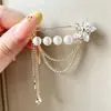 Broche de Flor con Borlas para Mujer, Accesorios de Ropa de Perlas de Alta Gama, Hebilla de Cintura Anti-Exposición, Pin de Broche Decorativo