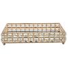 Mesa de Centro Bandeja de Cristal Espejo Metal Rectangular Tocador de Casa Bandeja de Almacenamiento para Cosméticos Manualidades Dorado