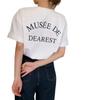 Nueva camiseta de manga corta estilo coreano con estampado de letras en la espalda, holgada, de largo medio, con cuello redondo y interior, para mujer, moderna