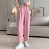 Pantalones de mujer embarazada para uso exterior, pantalones rectos finos de verano, pantalones cortos, pantalones rectos sueltos de talla grande sin cordón en el vientre.