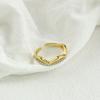 Anillo de doble diamante con líneas geométricas y línea ondulada para niñas, alto, simple, de moda, anillo para el dedo índice, venta al por mayor