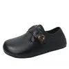 Sapatos Mary Jane Femininos Confortáveis com Bico Redondo, Estilo Retro Simples e Despojado, Sapatos Baixos Slip-On com Salto Grosso, Sapatos de Couro Slip-On Versáteis