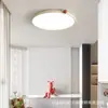 Lámpara de Dormitorio Estilo Crema de Espectro Completo, Luminaria Pequeña Estilo Francés Frijol de Leche Protección Ocular para Habitación Infantil, Lámpara de Techo Simple Ultradelgada para Estudio