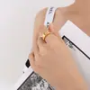 Anillo de Diseño con Incrustaciones de Circonita Estilo Ins Frío Europeo y Americano Todo Fósforo para Mujer Acero de Titanio Transfronterizo Color Libre Joyería al por Mayor