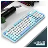 Teclado de Oficina con Cable Punk Retro Viper K2 Teclas Redondas Teclado y Ratón para Computadora de Escritorio de Oficina Laptop