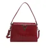 Bolsa de Mão Quadrada Pequena com Padrão de Crocodilo Estilo Coreano para Mulheres 2025 Outono Nova Bolsa de Ombro Elegante de Luxo Leve Bolsa Transversal Tendência