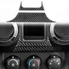 Adecuado para modelos Jeep Wrangler 11-17, juego completo de decoración interior de fibra de carbono para el logotipo del volante y el marco del interruptor del aire acondicionado