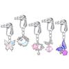 Unhas de Umbigo de Lua Colorida Transfronteiriça Atacado E-Commerce Novo Europeu e Americano Pingentes de Borboleta Sem Piercing Joias de Argola de Umbigo