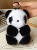 Lindo Pelo de Visón de Imitación Panda Pequeño Llavero Colgante para Coche Ins Celebridad Cibernética Muñeco de Peluche Muñeca Accesorios Colgantes para Bolso