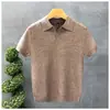 Venda direta da fábrica de novas camisas polo de alta qualidade, moda masculina de verão de manga curta, corte slim, meia-manga, gola polo, camisa base de malha