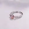 Joyería de Perlas al por Mayor Anillo Abierto Simple Elegante Chapado en Cobre Oro Blanco Nuevo Anillo de Perla de Agua Dulce Anillo para Mujer