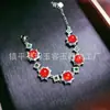 Novo Bracelete de Calcedônia de Gelo Cravejado com Diamantes e Flores Bracelete Bracelete de Jade Calcedônia Joias Fornecimento Ao Vivo