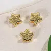 Pingente Estrela Adormecida Dupla Face com Furo Reto para Corrente de Celular Contas Espaçadoras Material para Acessórios de Joias de Bolsa de Expressão Estrela DIY