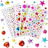 Pegatinas de diamantes de imitación de color dopamina, pegatinas de diamantes de imitación de cristal para maquillaje facial, pegatinas para la comisura de los ojos, pegatinas DIY con forma de estrella y corazón, accesorios versátiles