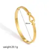 Hebilla de Herradura en Forma de U de Acero Inoxidable Pulsera Hidráulica para Mujer, Moda Transfronteriza Joyería de Oro de 18 Quilates, Pulsera Elegante de Diseño Personalizado