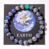 Pulsera Unisex de Ocho Planetas del Universo Transfronterizo con Piedra Natural Ojo de Tigre y Cuentas de Saturno Pulsera Cielo Estrellado