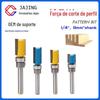 Rolamento de corte de perfilamento Conjunto de 3 peças 1/4 alça cortador de borda reta cortador de entalhe máquina de corte de borda dupla cabeça de corte fresa para carpintaria