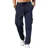 2026 Transfronterizos Verano Hombres Únicos Estilo Americano Versátiles Pantalones con Cordón Color Sólido Casual Modernos Cómodos Pantalones Cargo En Stock