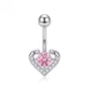 Novo Anel de Umbigo Rosa Gatinho Kt em Aço Inoxidável Estilo Europeu e Americano, Piercing de Umbigo Doce Cool Estilo Hot Girl Tendência