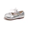 Zapatos de Cuero Perlado de Moda para Niños 2026 Otoño Nuevo Estilo Mocasines con Lazo para Niña Zapatos Casuales para Niños Pequeños