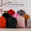 Bolsa de Veludo com Cordão para Cachos, Alisador, Armazenamento, Pequena Bolsa de Lã com Cordão Imprimível LOLG