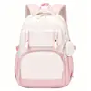 Mochila escolar de gran capacidad y múltiples bolsillos para estudiantes de primaria, con un lindo diseño de capibara de dibujos animados, ligera y transpirable