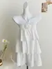 Elegante e Sedutor Vestido Halter Tridimensional Floral Slim-Fit para Mulheres, Moderno e Valorizador com Saia em Camadas com Retalhos Fruncidos
