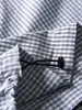 Nanxia Disguise 2026 Verano Nueva Camisa de Manga Corta con Parches de Doble Cuello para Hombre Camisa a Cuadros Retro Chaqueta Delgada