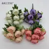 Simulação Buquê de Peônia Coroa de 7 Cabeças Cerimônia de Casamento Decoração de Arco Guia de Caminho Flores Artificiais Flores de Seda Materiais para Arranjo Floral Caseiro Multicolor